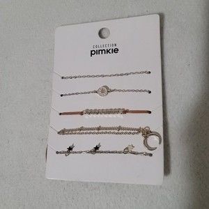 Pimkie collection bracelet 5 bundle star silver nib new